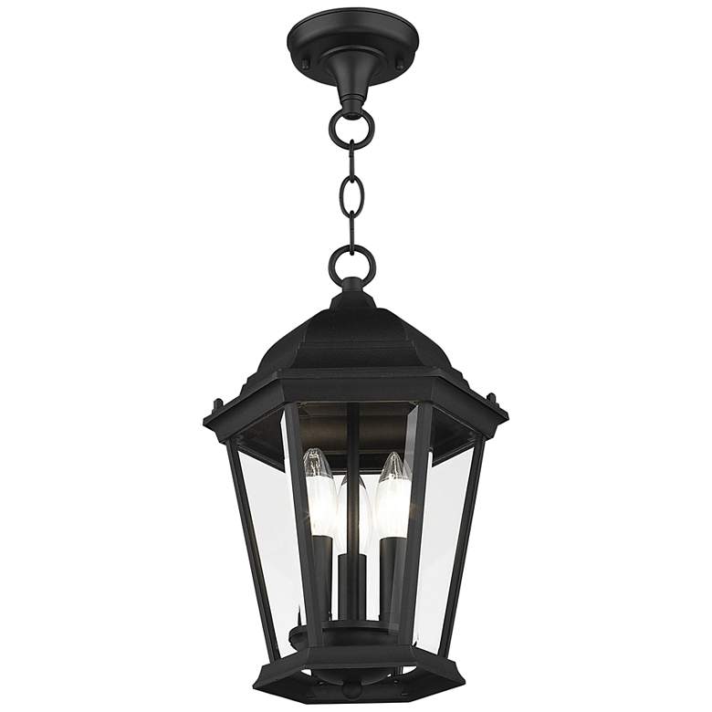 Image 6 Livex Lighting Hamilton 9 1/2" Black 3-Light Outdoor Hanging Light more views