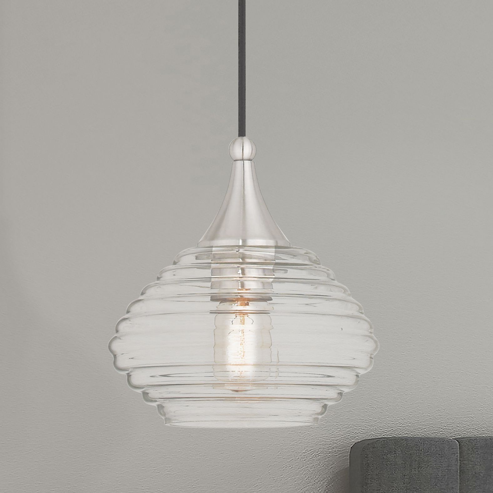 Livex Lighting Hand Blown Art Glass Mini Pendants Brushed Nickel Collection