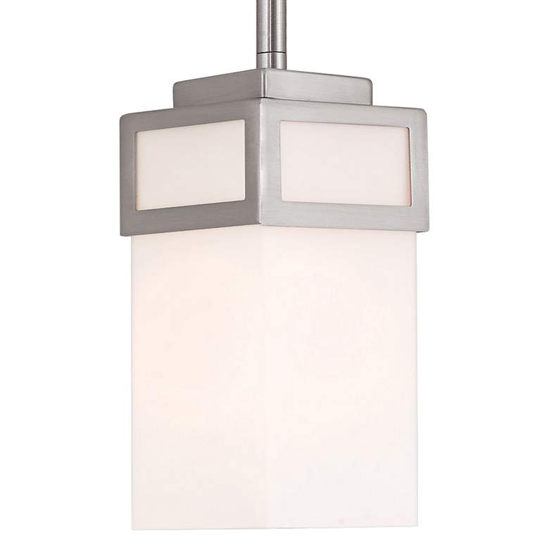 Image 3 Livex Lighting Harding 4 1/2" Brushed Nickel Opal White Mini Pendant more views