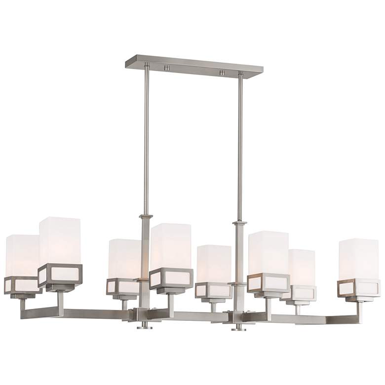 Image 2 Livex Lighting Harding 40 1/4" Nickel Kitchen Island Light Chandelier