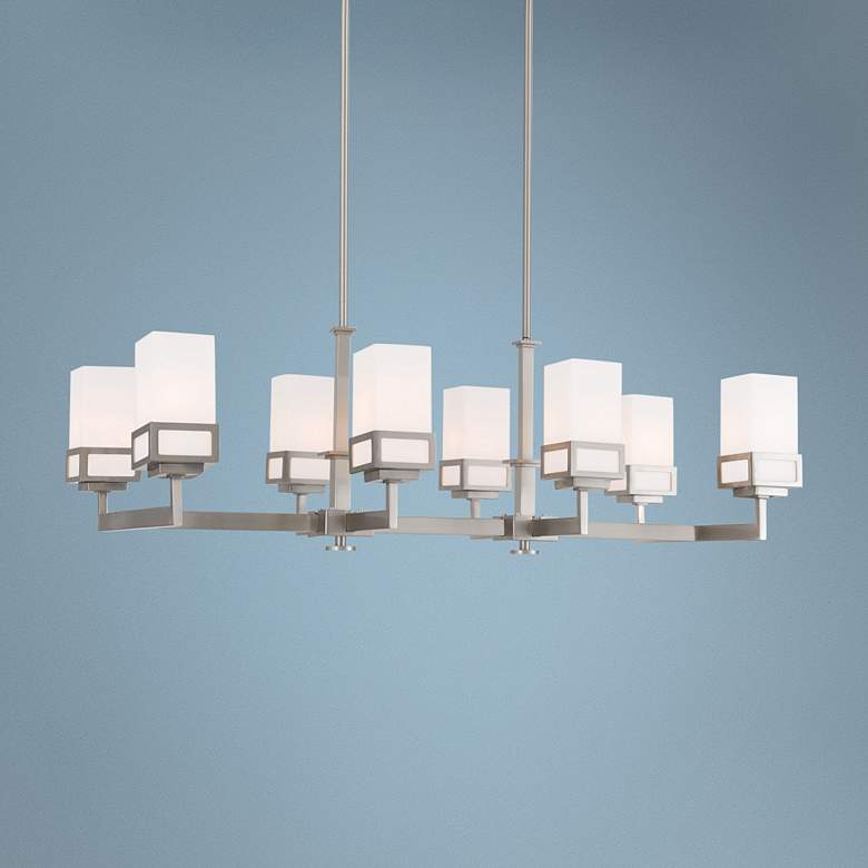 Image 1 Livex Lighting Harding 40 1/4" Nickel Kitchen Island Light Chandelier