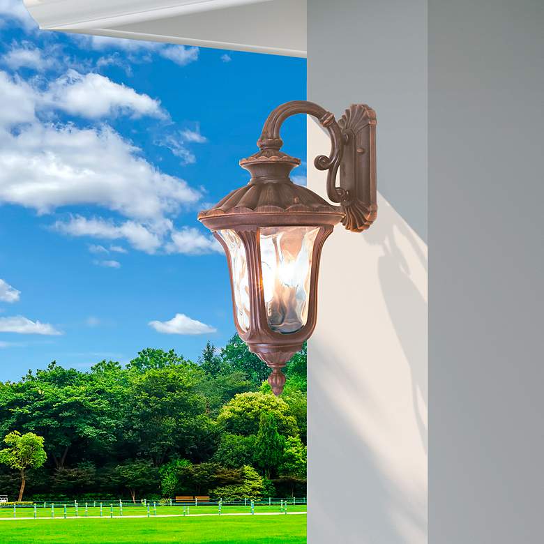 Image 1 Livex Lighting Imperial 22" High 3-Light Bronze Outdoor Wall Lantern