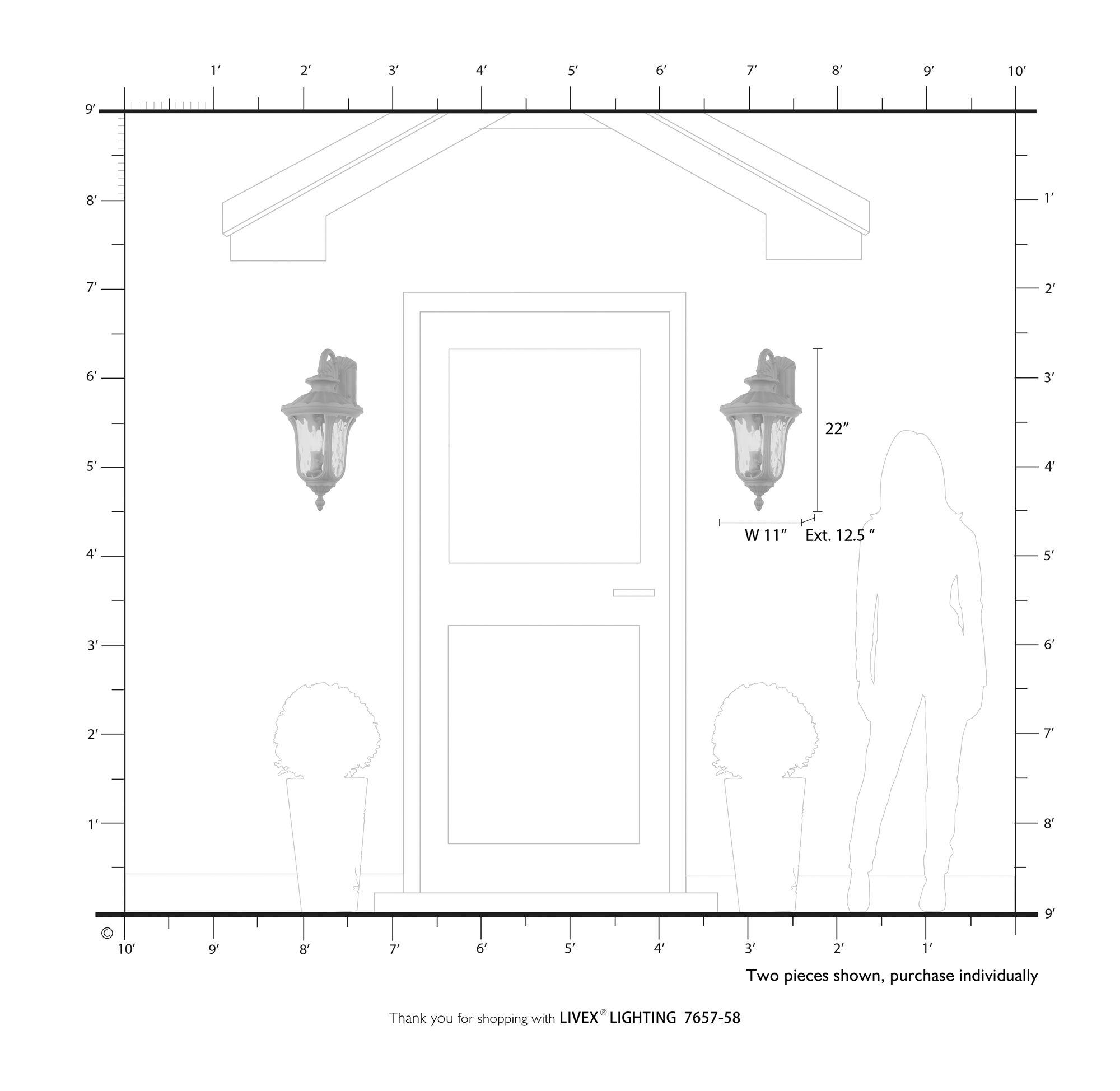 Image 3 Livex Lighting Imperial 22" High 3-Light Bronze Outdoor Wall Lantern more views