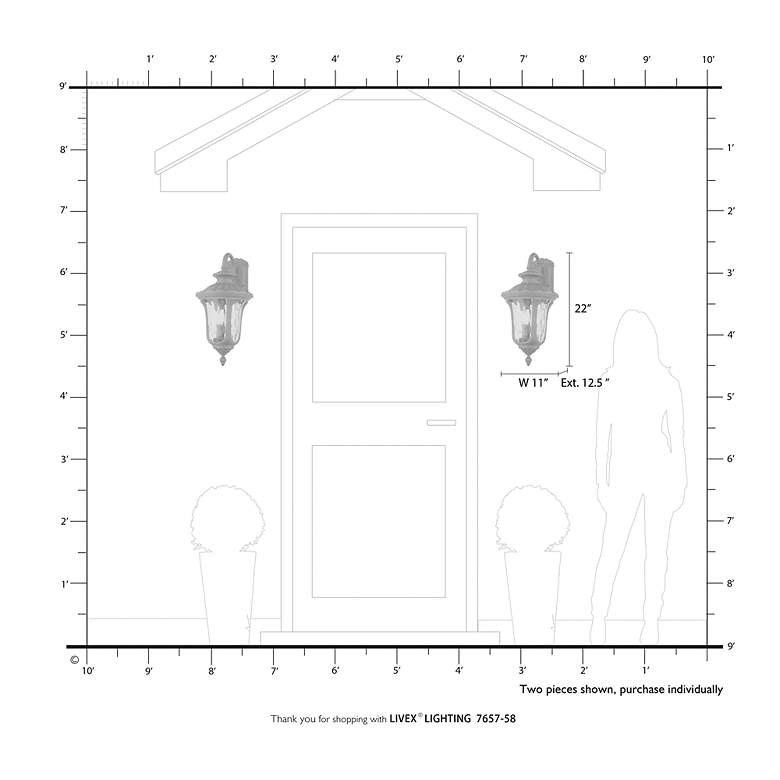 Image 3 Livex Lighting Imperial 22" High 3-Light Bronze Outdoor Wall Lantern more views