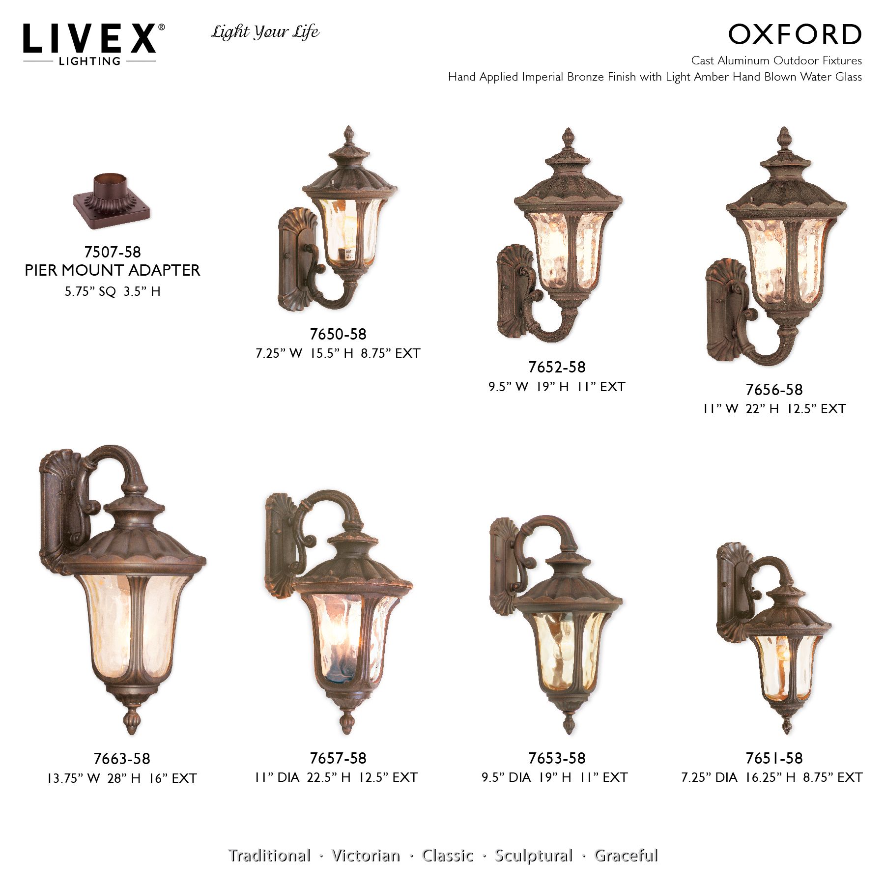 Image 4 Livex Lighting Imperial 22" High 3-Light Bronze Outdoor Wall Lantern more views