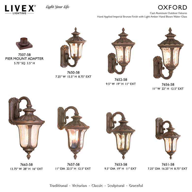 Image 4 Livex Lighting Imperial 22" High 3-Light Bronze Outdoor Wall Lantern more views