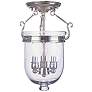 2_Livex Lighting Jefferson 10" Polished Nickel Clear Glass Ceiling Light