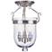 Livex Lighting Jefferson 10" Polished Nickel Clear Glass Ceiling Light