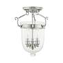 3_Livex Lighting Jefferson 10" Polished Nickel Clear Glass Ceiling Light more views
