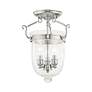 4_Livex Lighting Jefferson 10" Polished Nickel Clear Glass Ceiling Light more views
