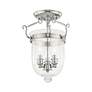5_Livex Lighting Jefferson 10" Polished Nickel Clear Glass Ceiling Light more views
