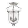 3_Livex Lighting Jefferson 10" Wide Brushed Nickel 3-Light Ceiling Light more views