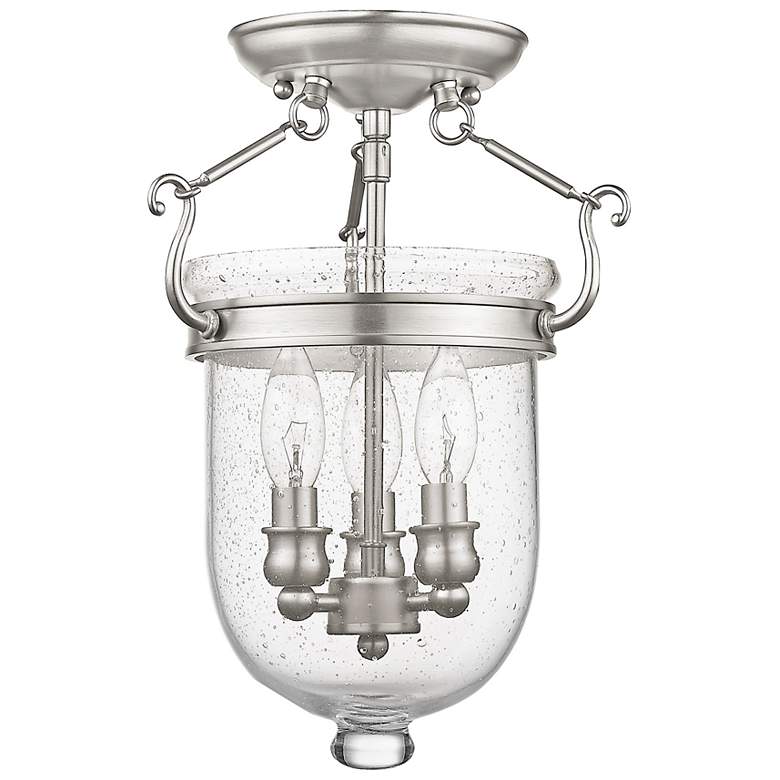Image 4 Livex Lighting Jefferson 10" Wide Brushed Nickel 3-Light Ceiling Light more views