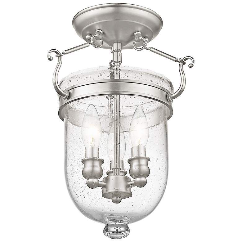 Image 5 Livex Lighting Jefferson 10" Wide Brushed Nickel 3-Light Ceiling Light more views