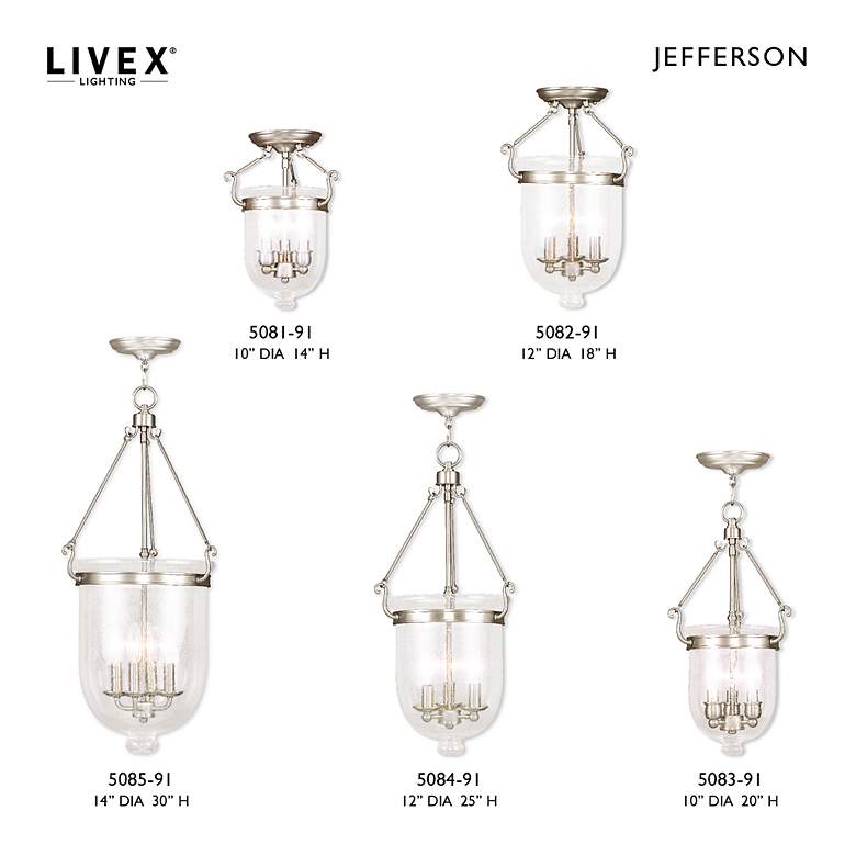 Image 7 Livex Lighting Jefferson 10" Wide Brushed Nickel 3-Light Ceiling Light more views