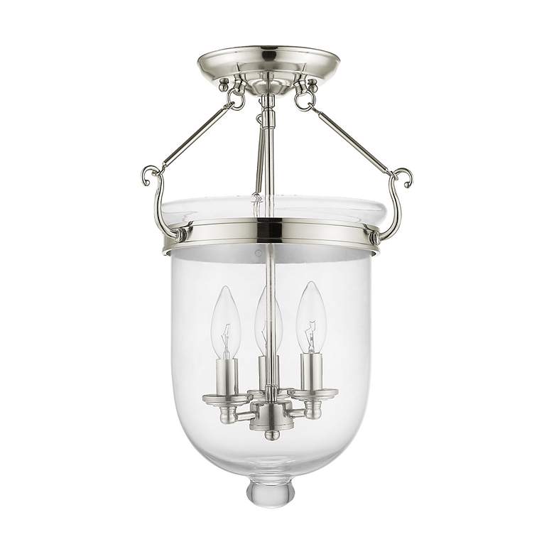 Image 5 Livex Lighting Jefferson 12" Wide 3-Light Nickel Ceiling Light more views