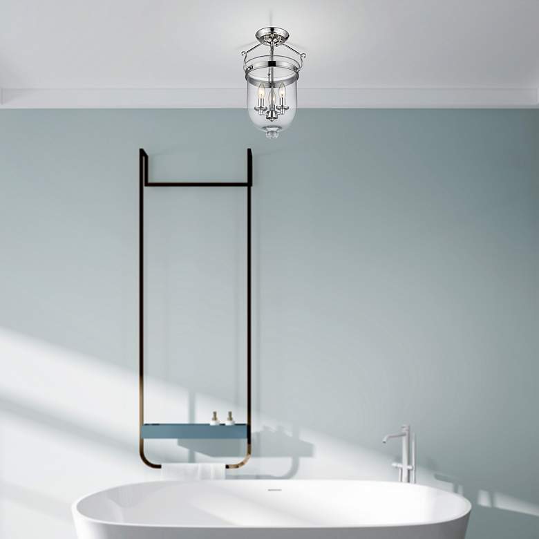 Image 7 Livex Lighting Jefferson 12" Wide 3-Light Nickel Ceiling Light more views
