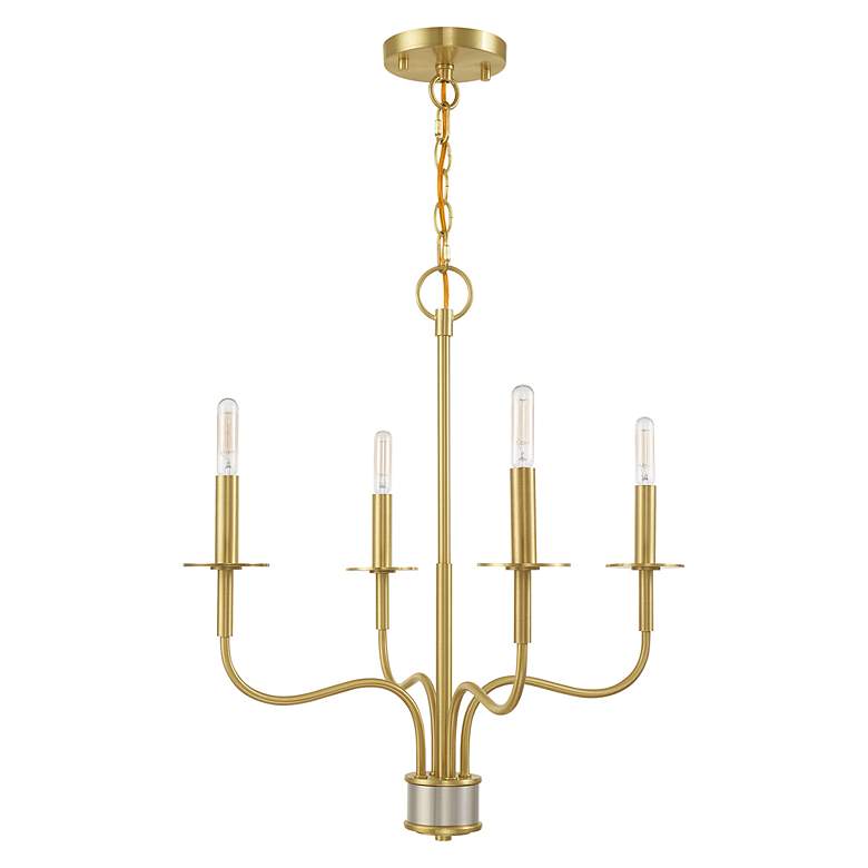 Image 3 Livex Lighting Lisbon 22" Satin Brass 4-Light Traditional Chandelier more views
