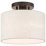 2_Livex Lighting Meadow 10" Wide English Bronze White Drum Ceiling Light