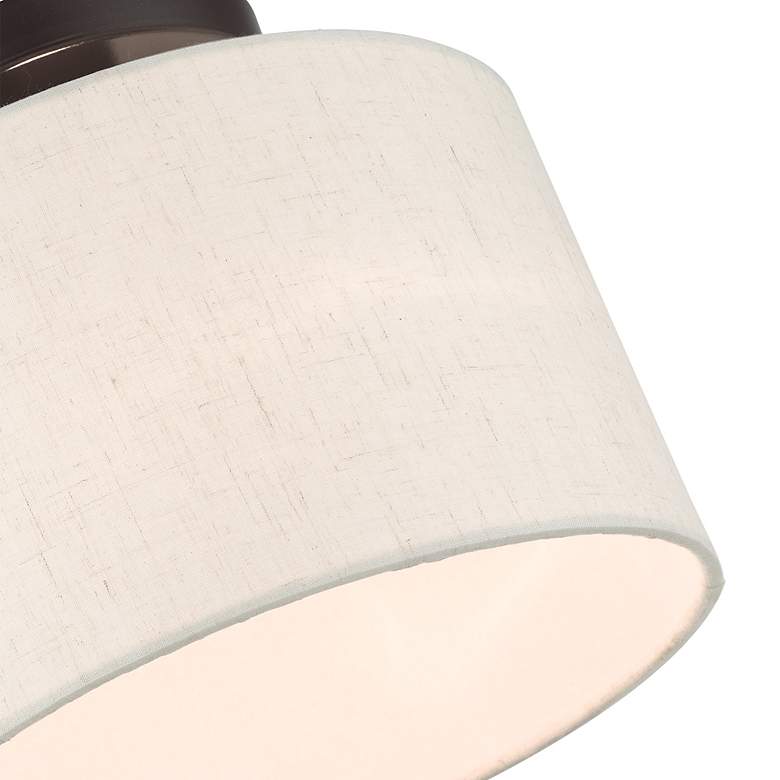 Image 6 Livex Lighting Meadow 10" Wide English Bronze White Drum Ceiling Light more views