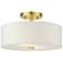Livex Lighting Meridian 13" 2-Light Satin Brass Semi Flush Fixture
