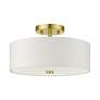 3_Livex Lighting Meridian 13" 2-Light Satin Brass Semi Flush Fixture more views