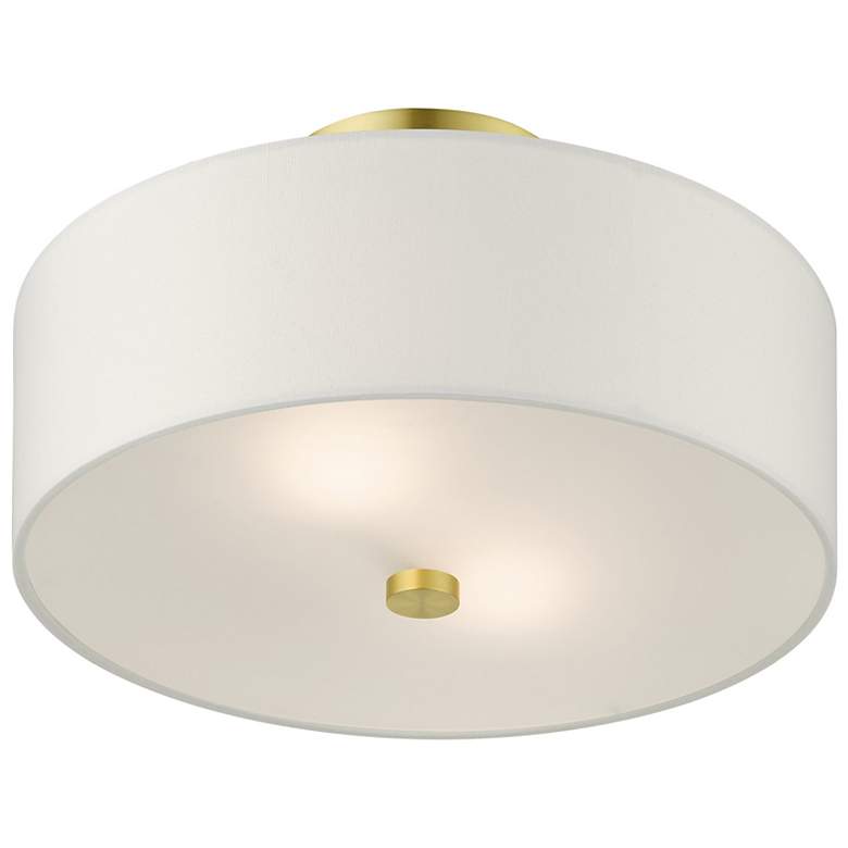 Image 5 Livex Lighting Meridian 13" 2-Light Satin Brass Semi Flush Fixture more views