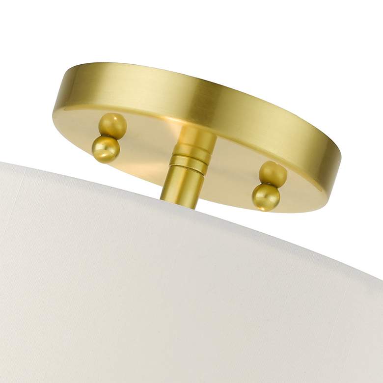Image 7 Livex Lighting Meridian 13" 2-Light Satin Brass Semi Flush Fixture more views