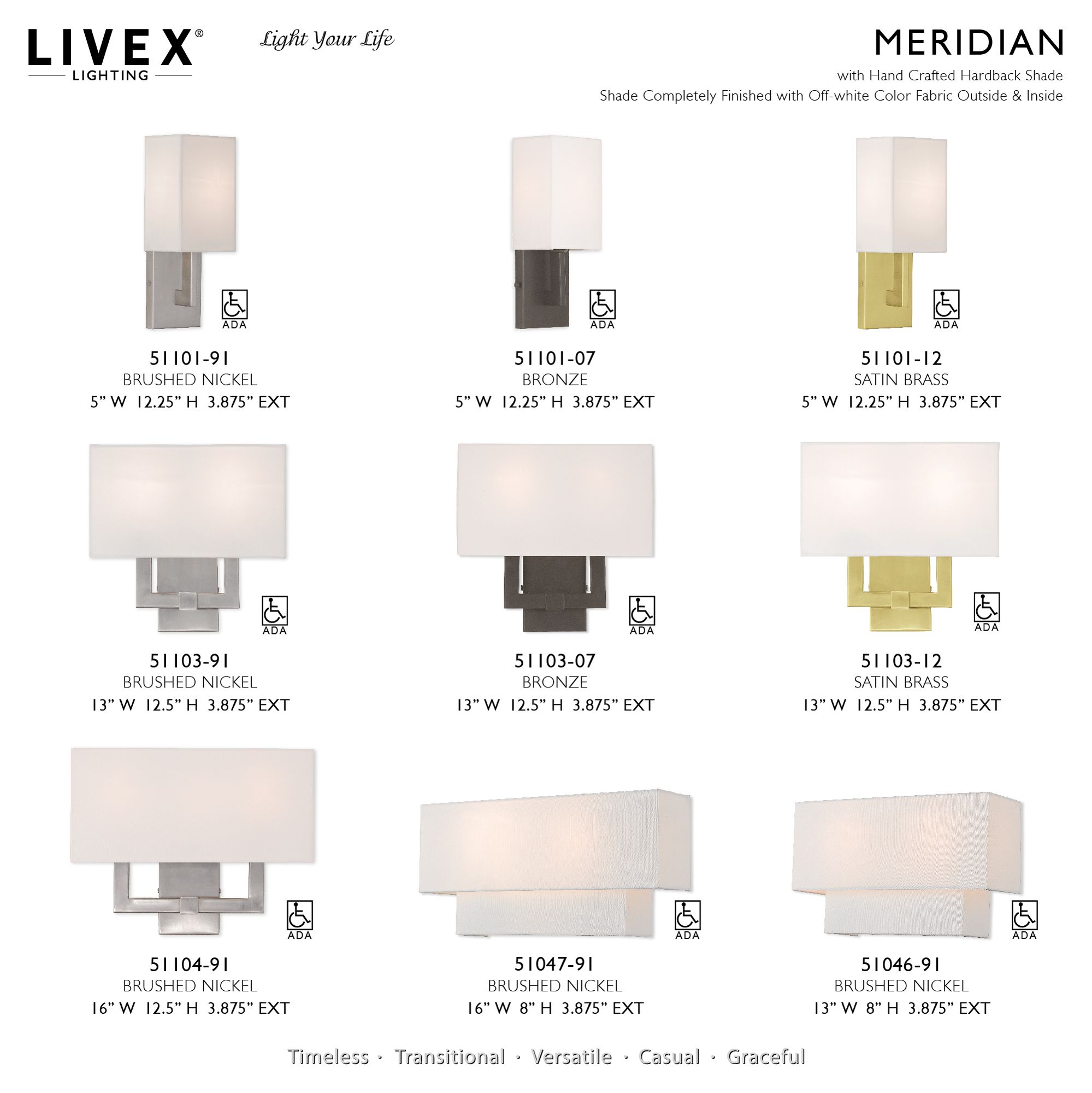 Livex Lighting Meridian 13" Wide 2-Light Satin Brass ADA Sconce