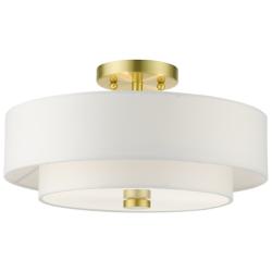 Livex Lighting Meridian 15" Wide Satin Brass Ceiling Light