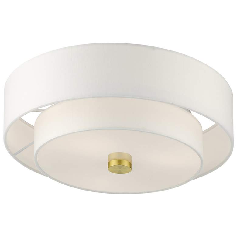 Image 7 Livex Lighting Meridian 15" Wide Satin Brass Ceiling Light more views