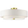 3_Livex Lighting Meridian 22" Wide Satin Brass Off-White Ceiling Light