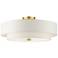 Livex Lighting Meridian 22" Wide Satin Brass Off-White Ceiling Light