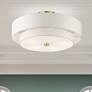 2_Livex Lighting Meridian 22" Wide Satin Brass Off-White Ceiling Light