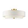 4_Livex Lighting Meridian 22" Wide Satin Brass Off-White Ceiling Light more views