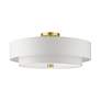5_Livex Lighting Meridian 22" Wide Satin Brass Off-White Ceiling Light more views