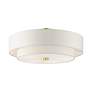 6_Livex Lighting Meridian 22" Wide Satin Brass Off-White Ceiling Light more views