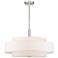 Livex Lighting Meridian 24" Nickel Double-Drum Shade Pendant Light