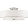 2_Livex Lighting Meridian 30" Brushed Nickel Double Drum Ceiling Light
