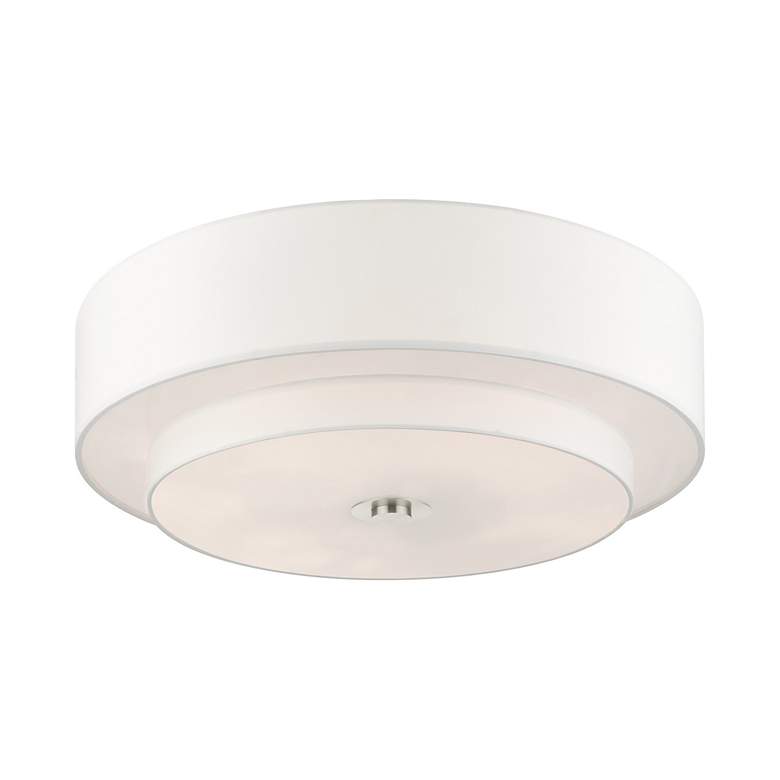 Image 5 Livex Lighting Meridian 30" Brushed Nickel Double Drum Ceiling Light more views