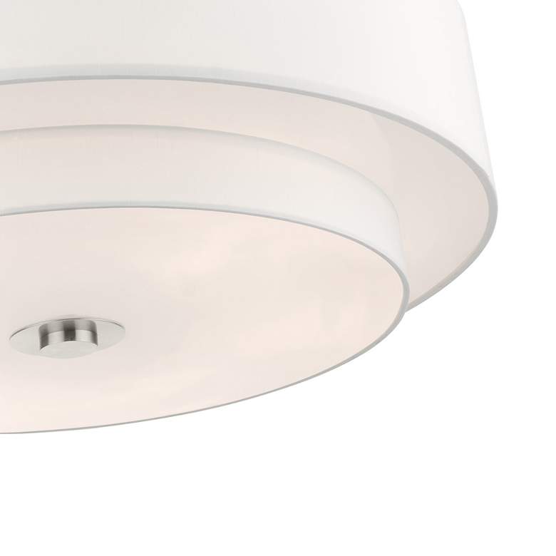 Image 7 Livex Lighting Meridian 30" Brushed Nickel Double Drum Ceiling Light more views