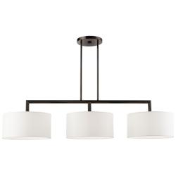 Livex Lighting Meridian 51" Black Chrome 3-Light Linear Chandelier