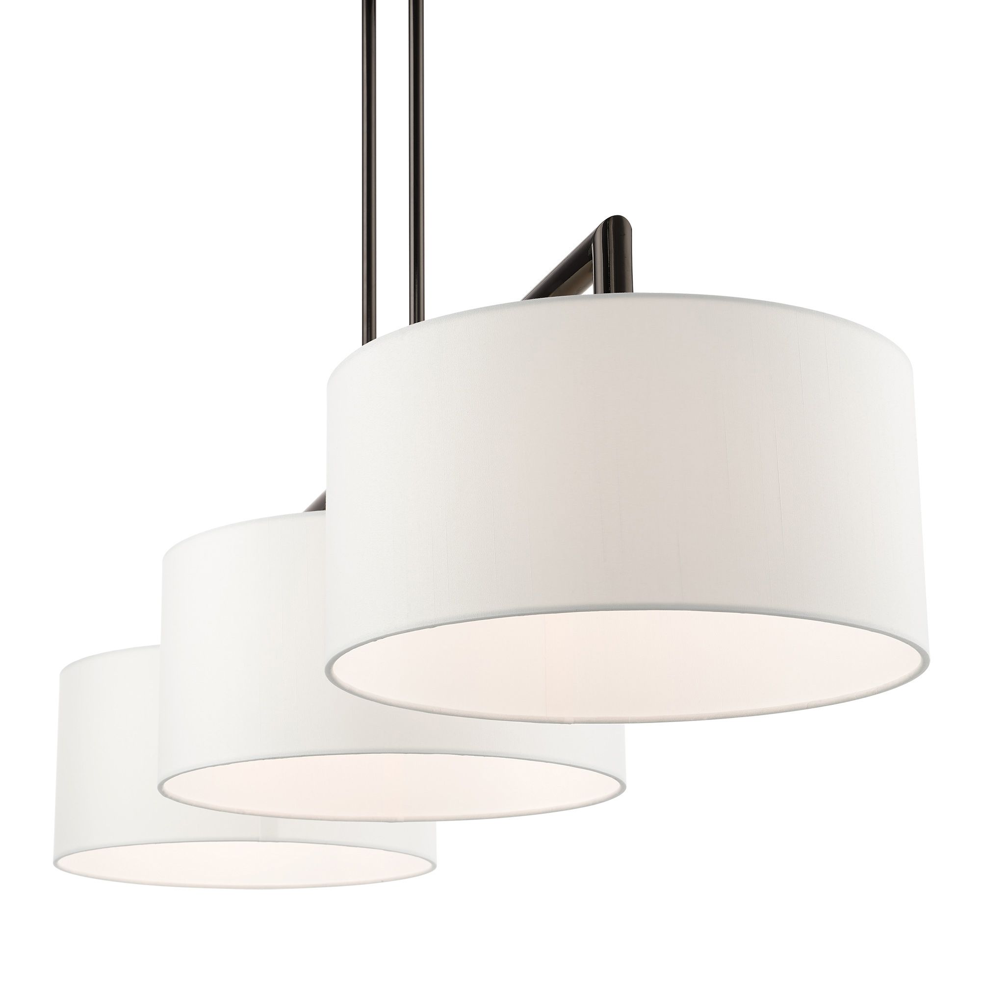 Livex Lighting Meridian 51" Black Chrome 3-Light Linear Chandelier in scene