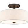 2_Livex Lighting Monroe 11" English Bronze Oatmeal Drum Ceiling Light
