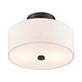 5_Livex Lighting Monroe 11" English Bronze Oatmeal Drum Ceiling Light more views
