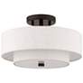 Thumbnail3 of Livex Lighting Monroe 13" White Double Drum 2-Light Ceiling Light more views