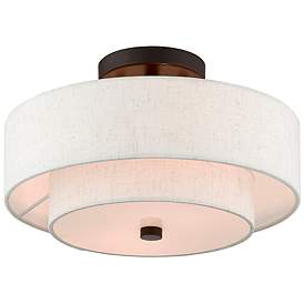 Image5 of Livex Lighting Monroe 13" White Double Drum 2-Light Ceiling Light more views