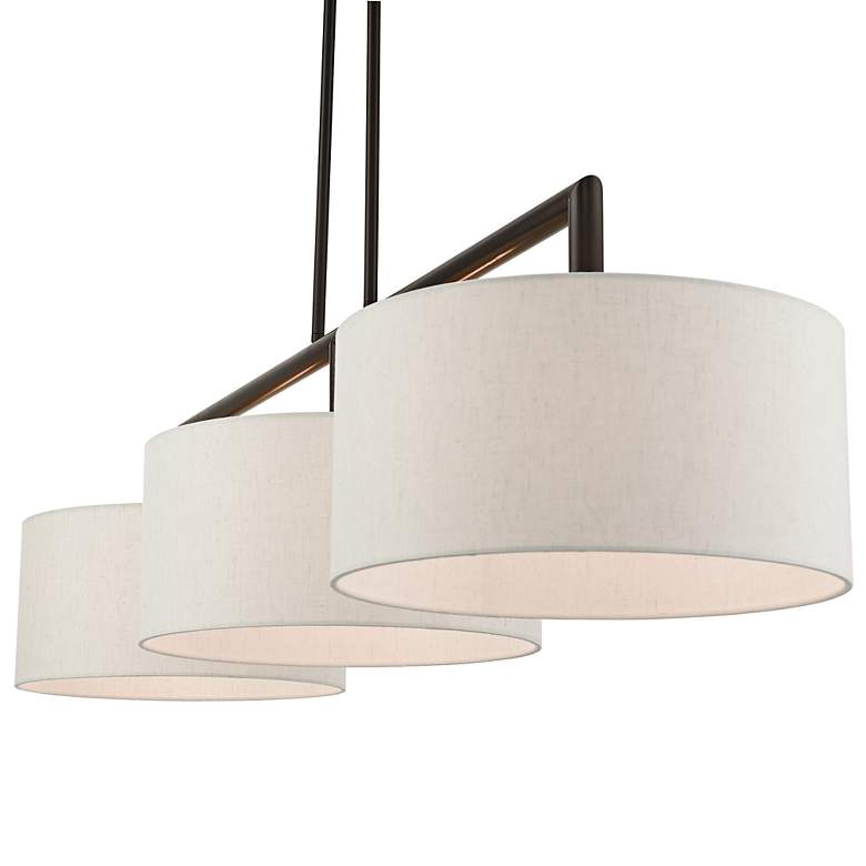 Image 5 Livex Lighting Monroe 51" English Bronze 3-Light Linear Chandelier more views