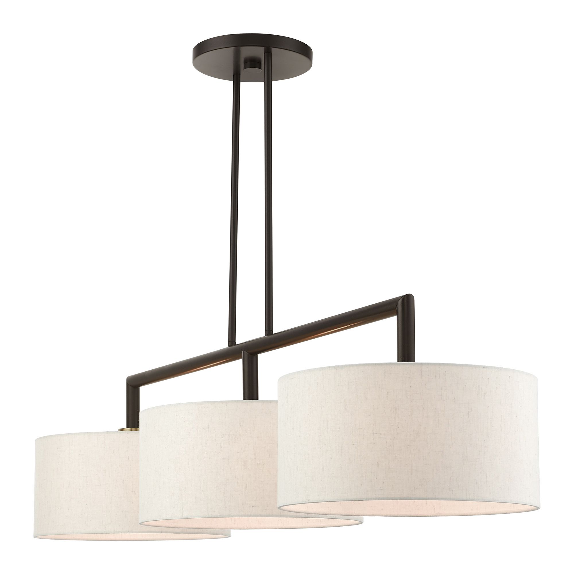 Livex Lighting Monroe 51" English Bronze 3-Light Linear Chandelier in scene