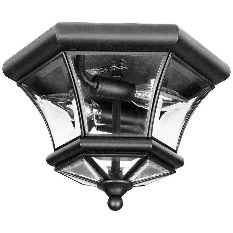 Image 1 Livex Lighting Monterey 10 1/2" Wide Black Outdoor Ceiling Light